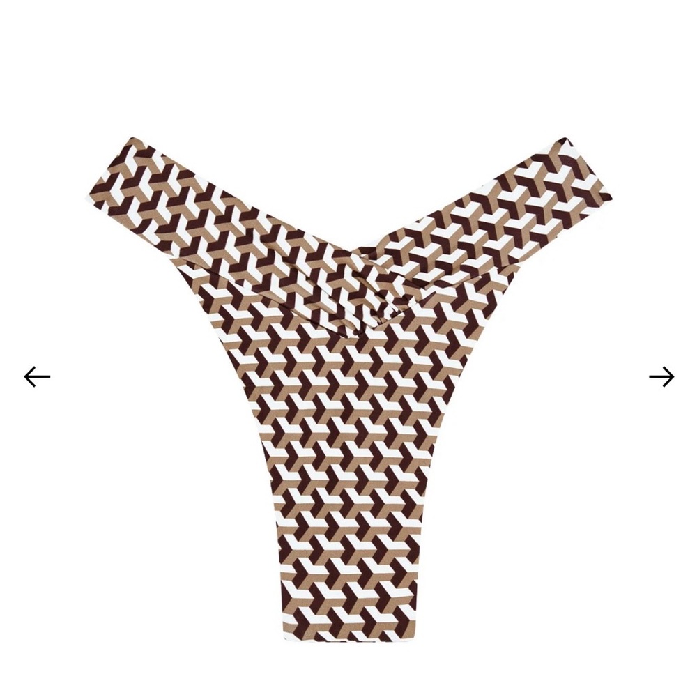 Monday Swimwear Brown and White Bikini Bottom